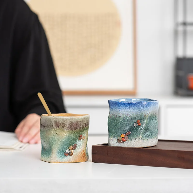 Japanese Kiln Renovation Firing Creative Handheld Irregular Coffee Cup