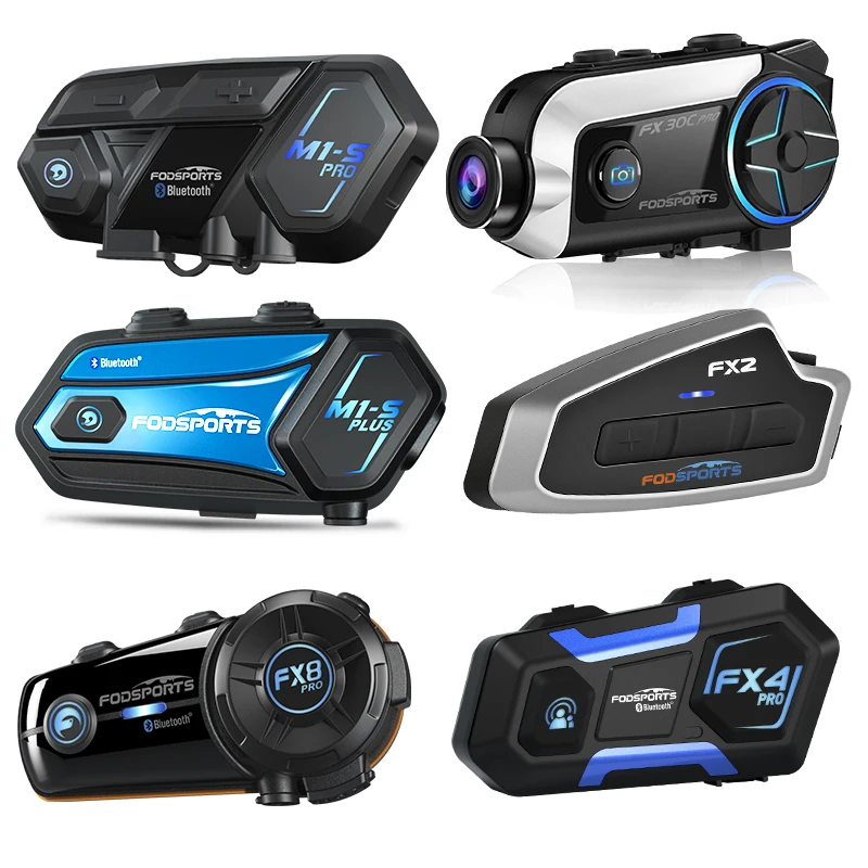 Fodsports 2-10Riders Wireless Motorcycle Headset Motorcycle bluetooth  Intercom Motorcycle Intercom bluetooth Helmet Headset