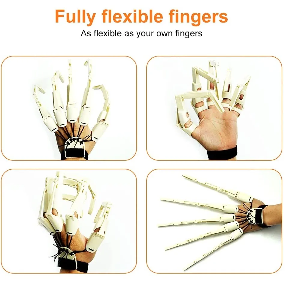 BMARLF Finger Puppets Articulated Finger Extensions Halloween Articulated Fingers with Skeleton Gloves for Skeleton Costume,Halloween Decorations 