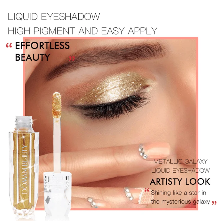 
 Водостойкая блестящая Кисть для макияжа Domani Beauty, оптом, под заказ, блестящая Кисть для макияжа, частная этикетка, одиночные жидкие тени для век, тени для век  