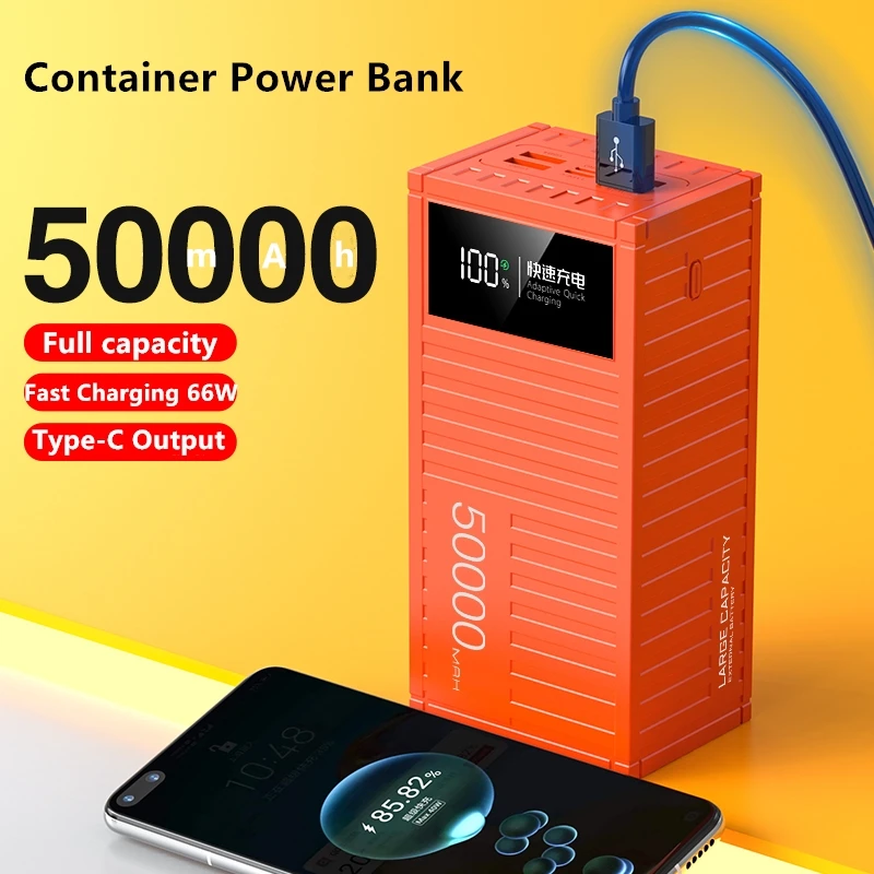 Power Bank 50000mah Fast Charging High Capacity USB C Output LCD Display 20W PD PowerBank Portable Outdoor Power Station