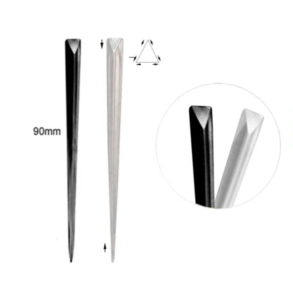 Party Triangular Prism Cocktail Pick Colorful Black Clear Plastic Picks