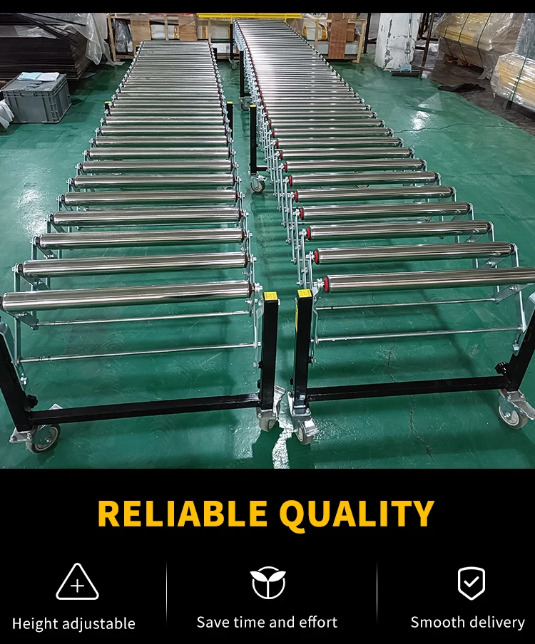 10FT  3 Meters  Unpowered SUS Roller Gravity Conveyor Portable Loading And Unloading Roller Track I.814942066