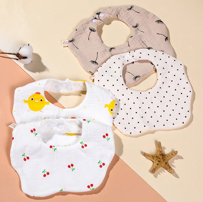 Bavoirs bébé en mousseline de coton 100% biologique pour nouveau-né