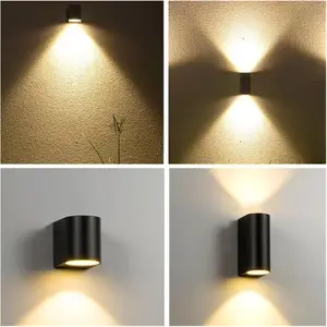 Modern Outdoor Wall Light Waterproof IP65 LED Aluminum 5W 10W COB GU10 Square for Garden Porch Villa Exterior Courtyard Lighting