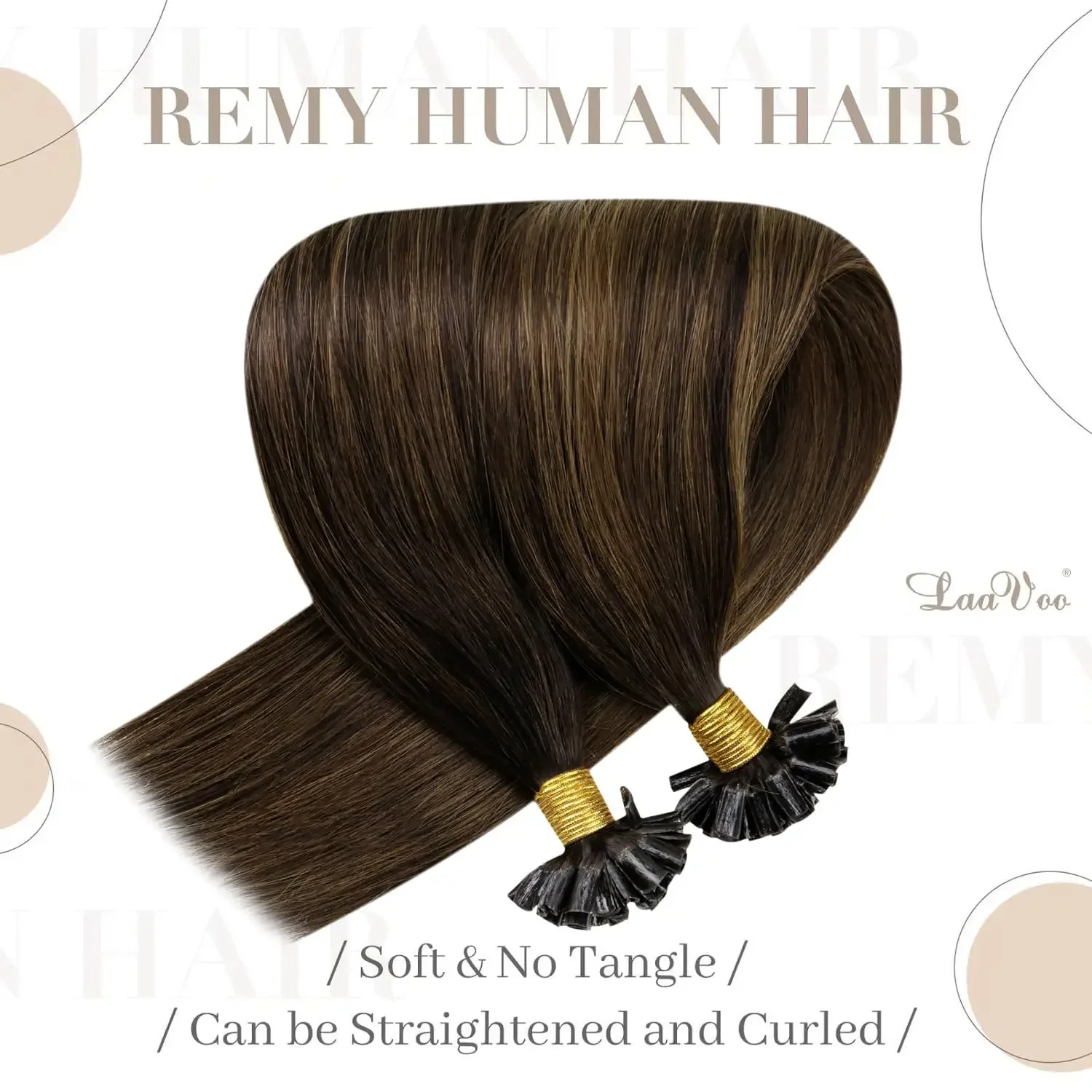 LaaVoo U-Tip-Haarverlängerung, Remy-Menschenhaar, Fusion, vorgebundenes Balayage, 14-22 Zoll, 100 % Echthaar_voghion.com