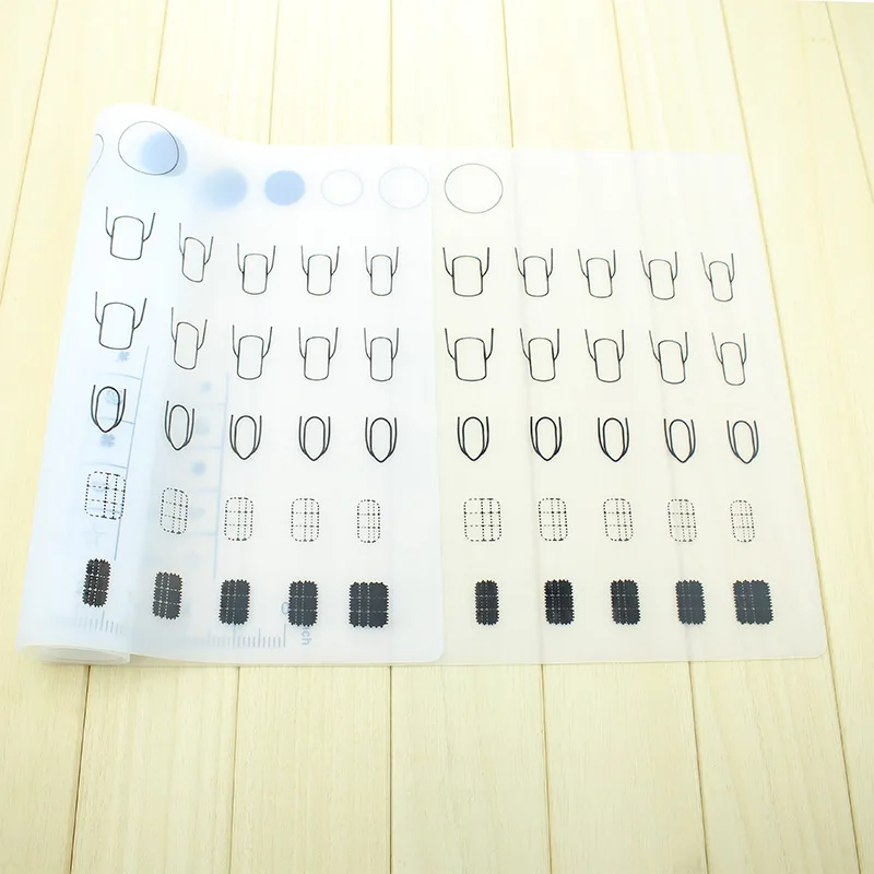 Washable Nail Polish Coloring Practice Pad Flexible Roll up Silicone Acrylic Nail Training Mat for Application Practice