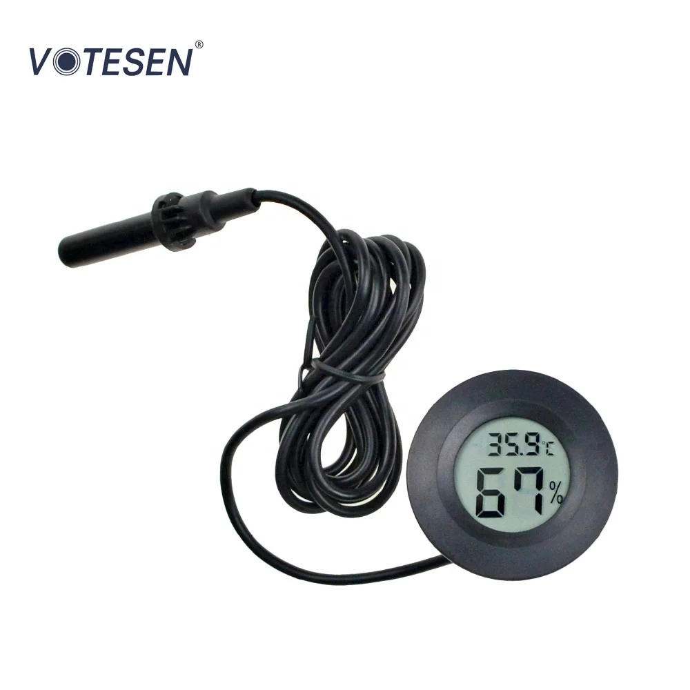 Source Mini Digital Thermometer Hygrometer with 1.5M Cable Round