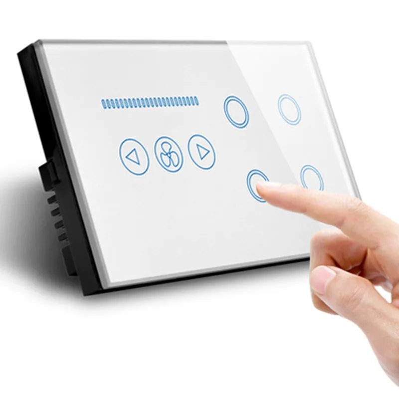 Easy to Install Smart Life App Voice Control WiFi  Fan Light Switch 4 Gang Touch Panel Wall Light Smart Switch  for Smart Home
