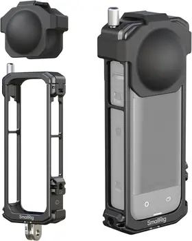 SMALLRIG Cage for Insta360 X4, Aluminum Protective Case for Insta360 X4 with Silicone Lens Cover - 4278