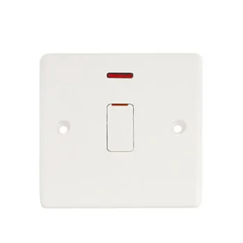 Good Quality UK Standard 1 Gang 20A Air-Conditioner Wall Switches Safety Heater Electrical White Switch Socket Wall With Neon