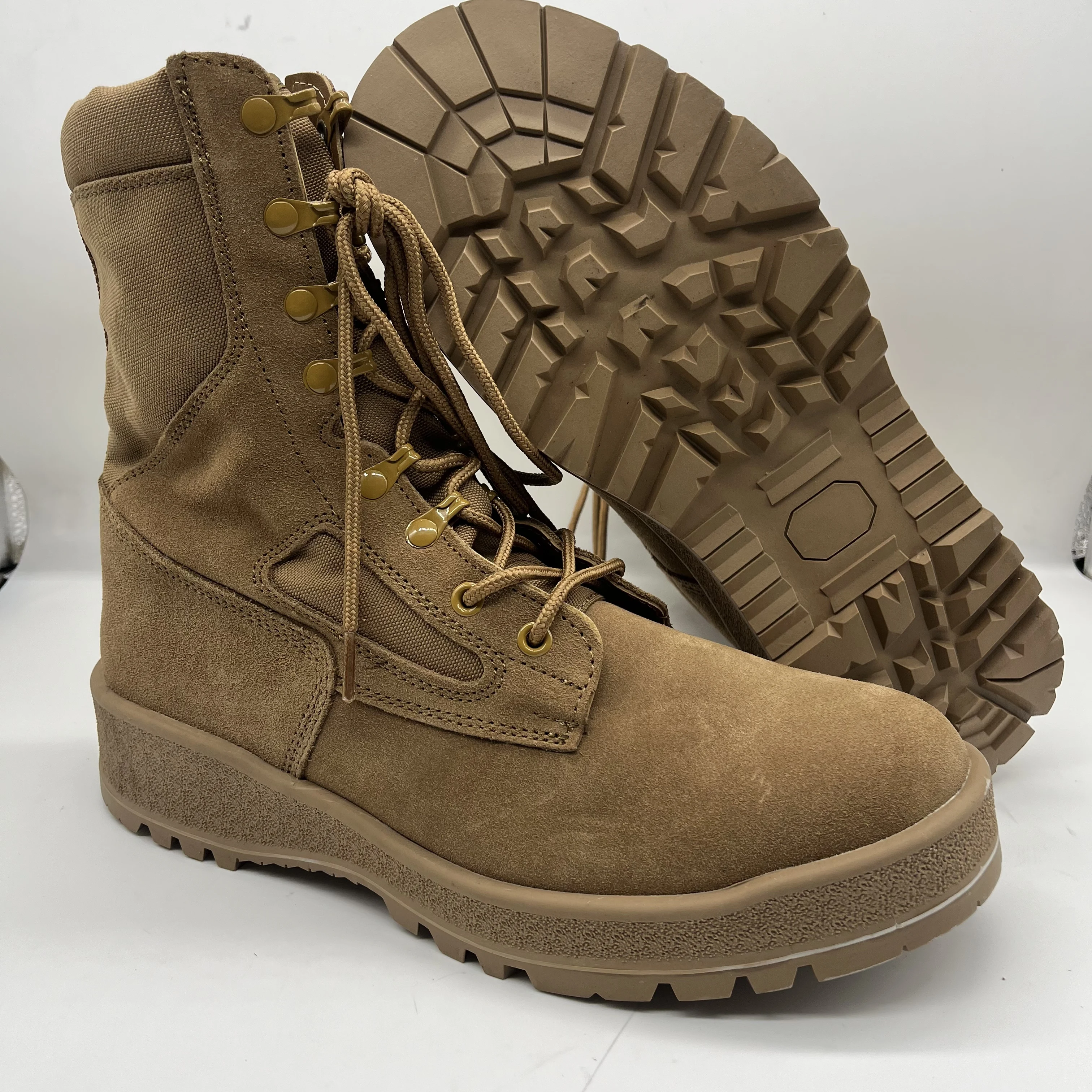 LXG,factory Cheap Price Khaki Color Belleville Boots for Sale Shock-proof Double Color Rubber Outsole Military Boots HSM056