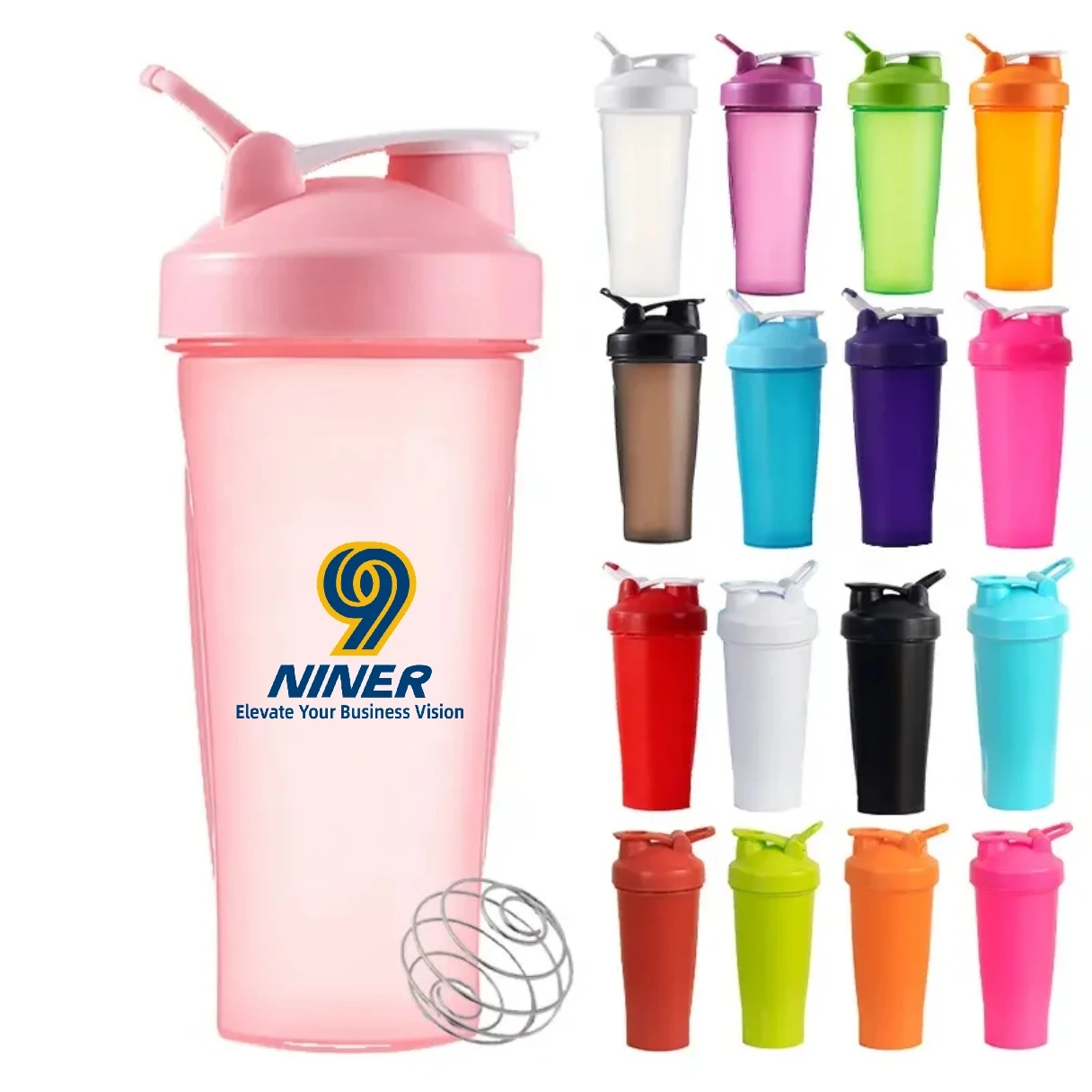 Custom Logo Plastic Protein Shaker Fitness Sports Water Bottle 600ml