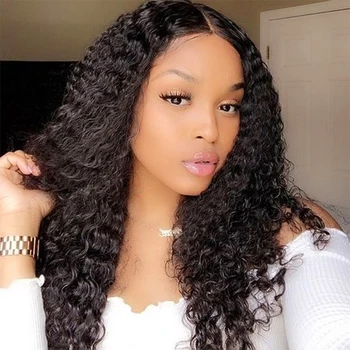 Human Hair Full Lace Wigs Deep Curly Wig Style Pre Plucked Frontal Lace Wig Hot Selling 100% Brazilian Human Hair
