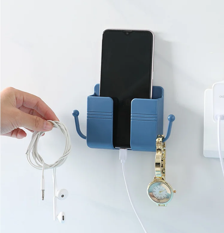 Wall Mount Phone Holder, Phone Stand with Data Cable Receiving