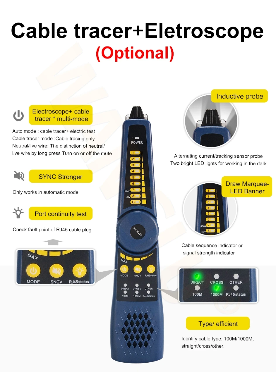 New Android system 8K H.265 IP AHD TVI CVI SDI IP CVBS All in one WIFI camera cable POE tester