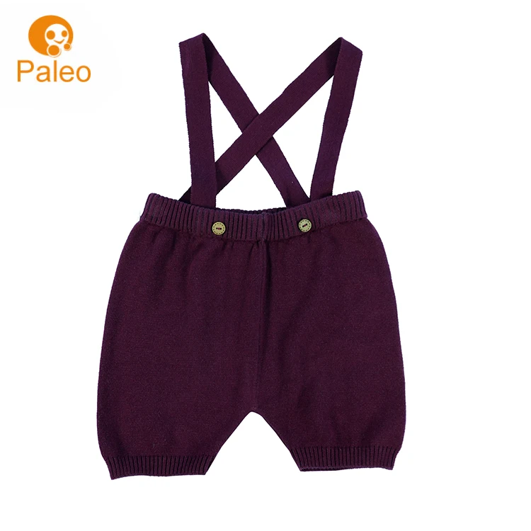 Винно-красные хлопковые штаны для маленьких мальчиков с подтяжками от производителя