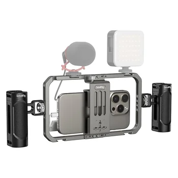 SmallRig Universal Phone Cage Smartphone Video Rig Kit with Handles Vlogging Case Stabilizer for Videomaker 2791B+2772*2