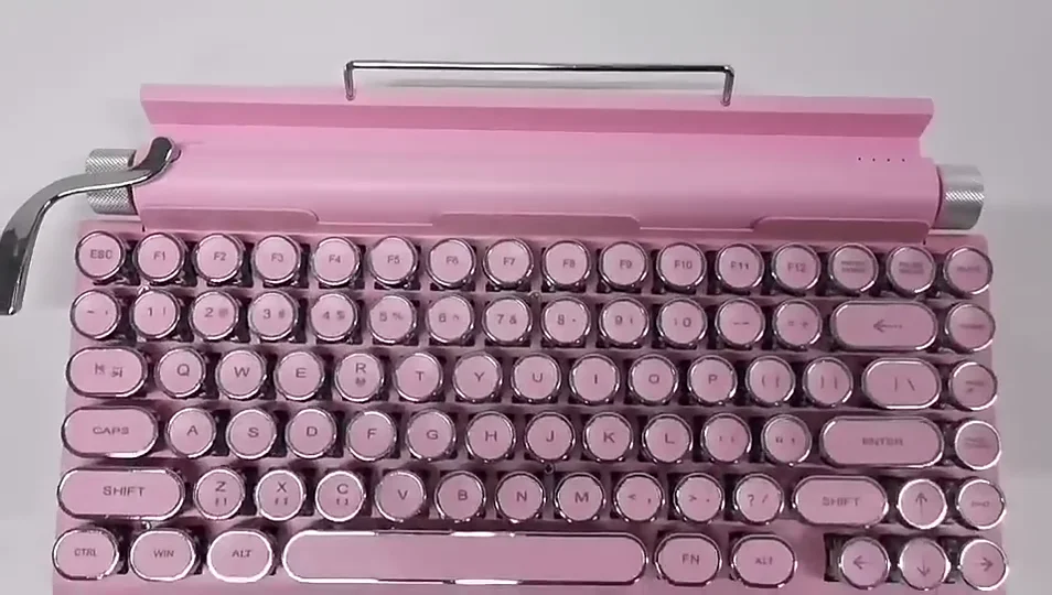 Retro Typewriter Mechanical Keyboard For Laptop Bluetooth Backlit