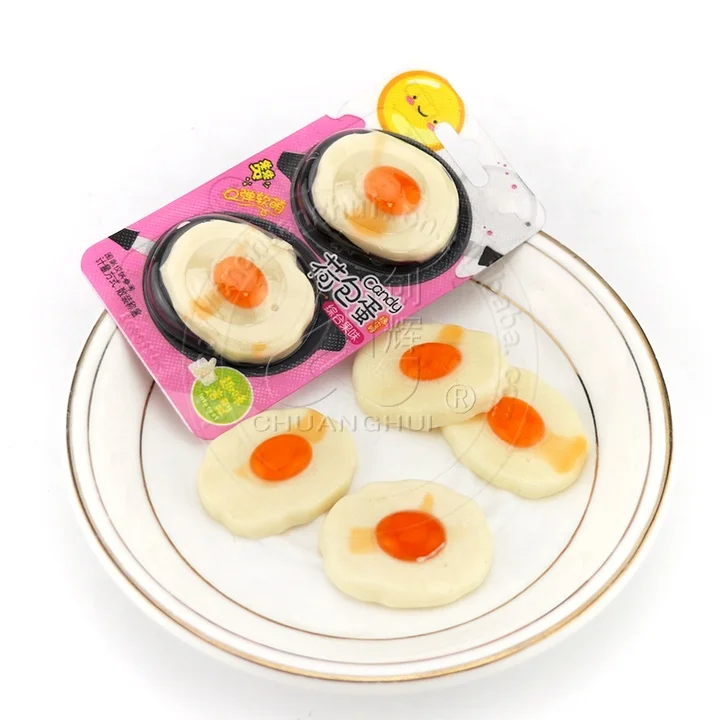 Mini Fried Eggs Shape Fruit Flavor Soft Gummy Candy