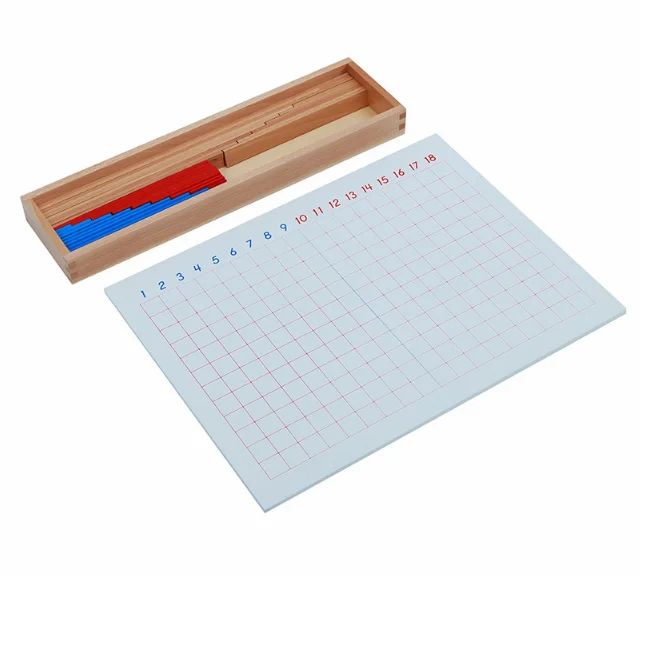 Beechwood Wooden Montessori Educational Toy Mathematics Strip Board 