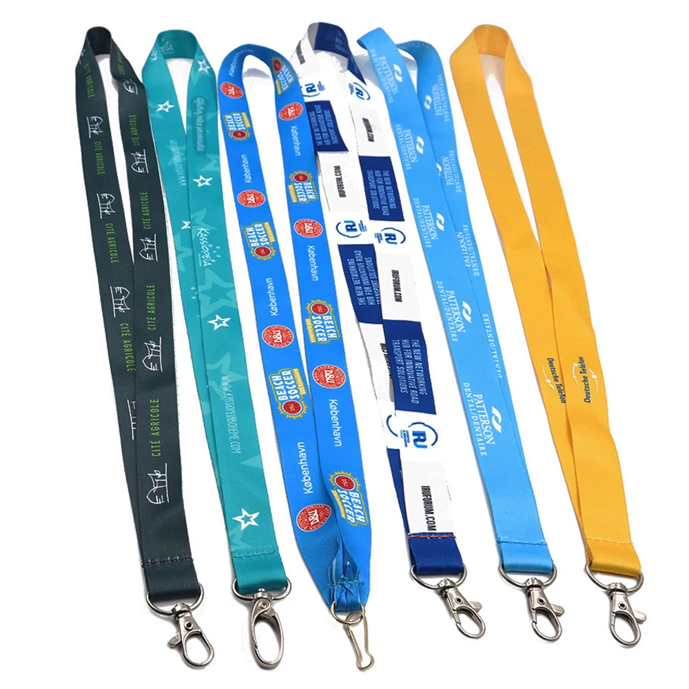 Polyester Lanyard Custom Printable Logo Neck Retractable Id Badge Reel ...