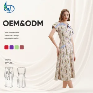 Chic Leopard-Print Sleeveless Knee-Length A-Line Dress Elegant Formal Style Stand Natural Floral for Summer Nightclub Outings