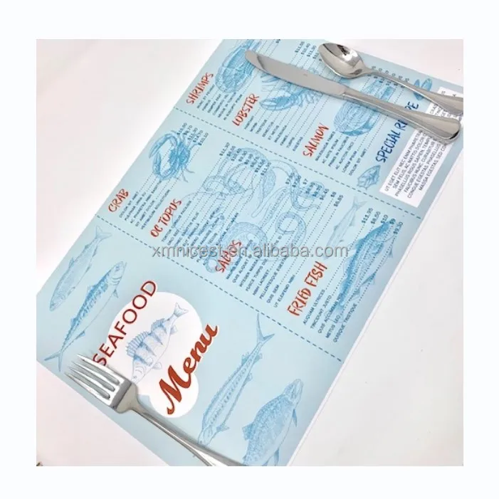 Custom Paper Placemat Catering Hotel Pub Party Dining Table Mat Pad