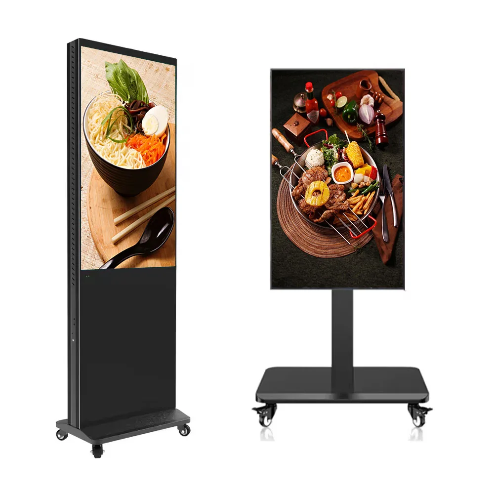 49-Zoll beweglicher High-Brightness-Support FHD/4K LCD-Werbebildschirm Kiosk Stand-Digital Signage Videobildschirm