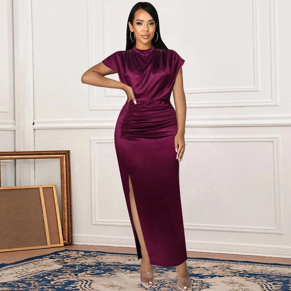 elegant satin dresses Ladivine 7448 Elegant Formal Satin Gown French Navy / 18 main image 0