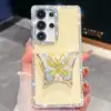 Supporto a farfalla con diamante flash giallo chiaro glitterato
