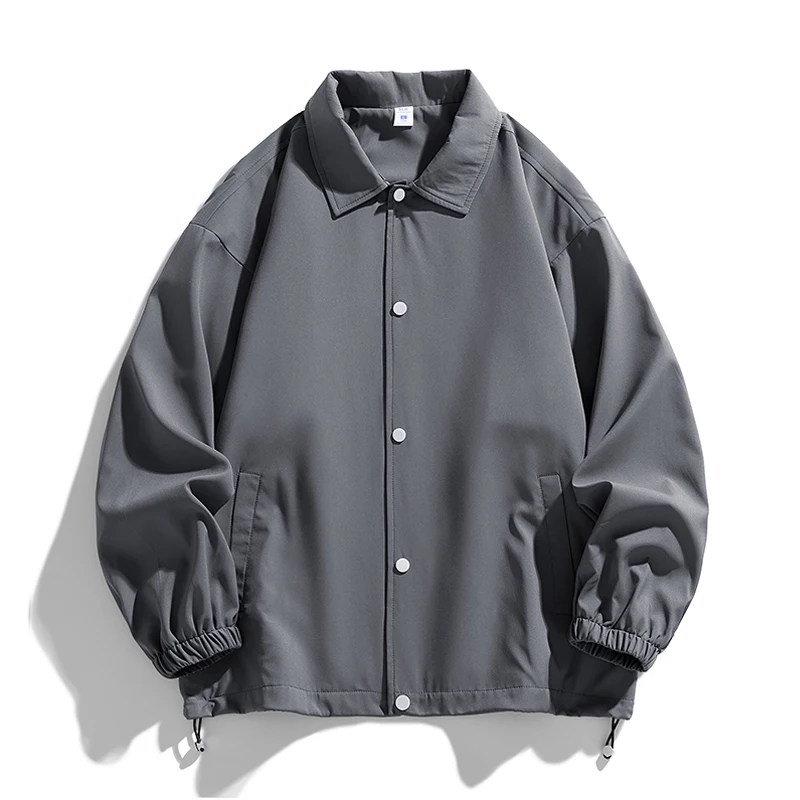 Drop Shipping Custom Brand Unisex Plus Size Low MOQ Windbreaker Spring Jacket Loose Design Plain Jackets men_voghion.com