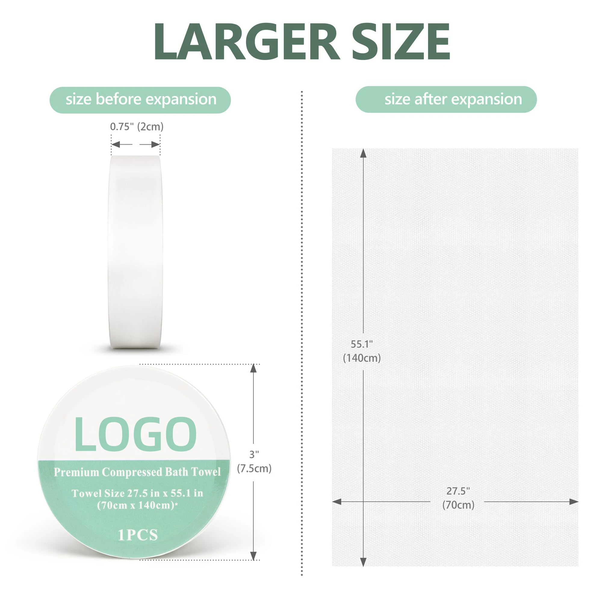 70X140cm Portable Reusable Large Magic Compressed Disposable Towels Compressed Bath Towel for Travel