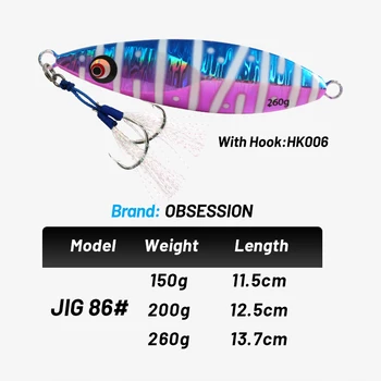 150g Slow Fall Sinking Jigging Lures Twin Assist Hooks Luminous Hard Bait Metal Jigs Saltwater Fishing Lure – Metal Jig – view 3