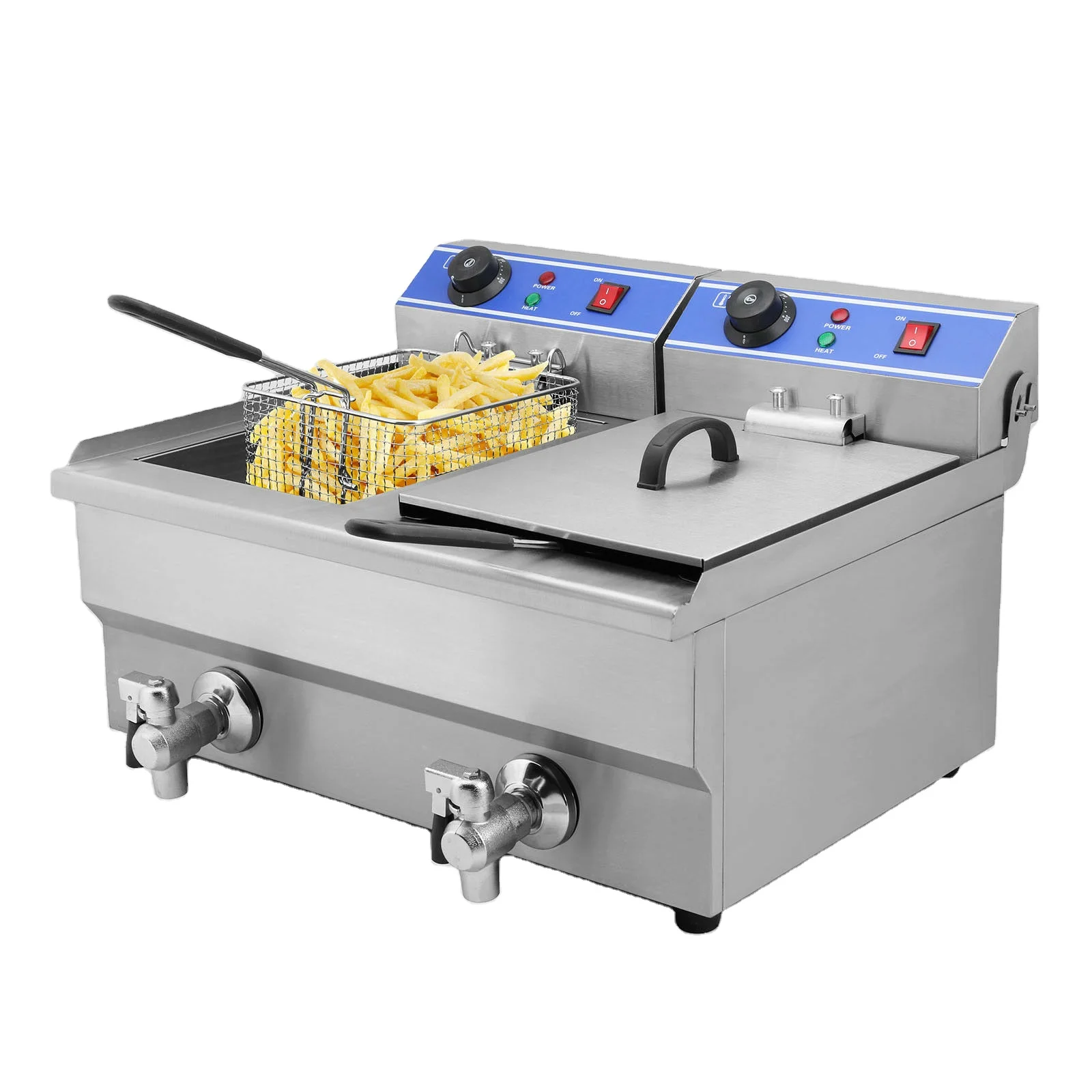 VEVOR Commercial Electric Deep Fryer Countertop Deep Fryer with Dual Tanks  3000W