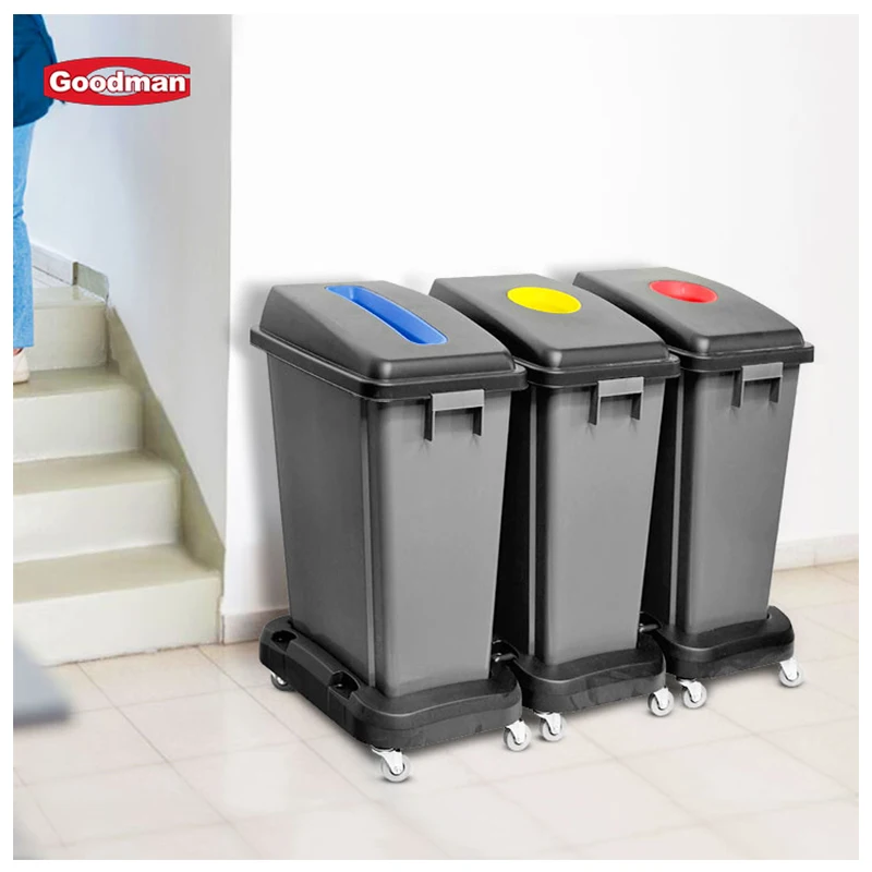 6 Cestini Portaoggetti In Plastica Grigia Farmoon 25,4x19x10 Cm – Con Maniglie – Per Bagno, Cucina, Ufficio