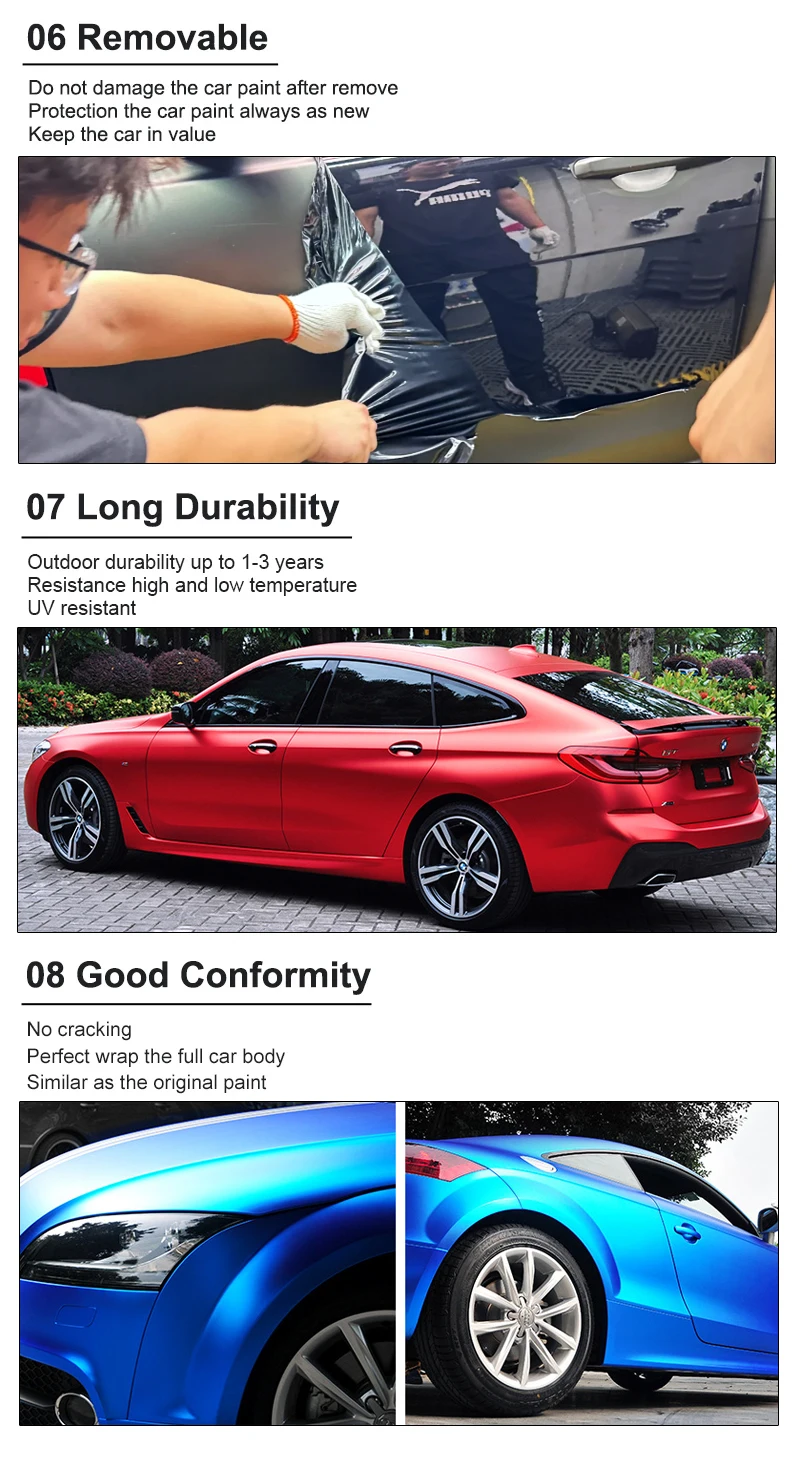 Custom Black Turns Red TPU Color Changing Film for Cars