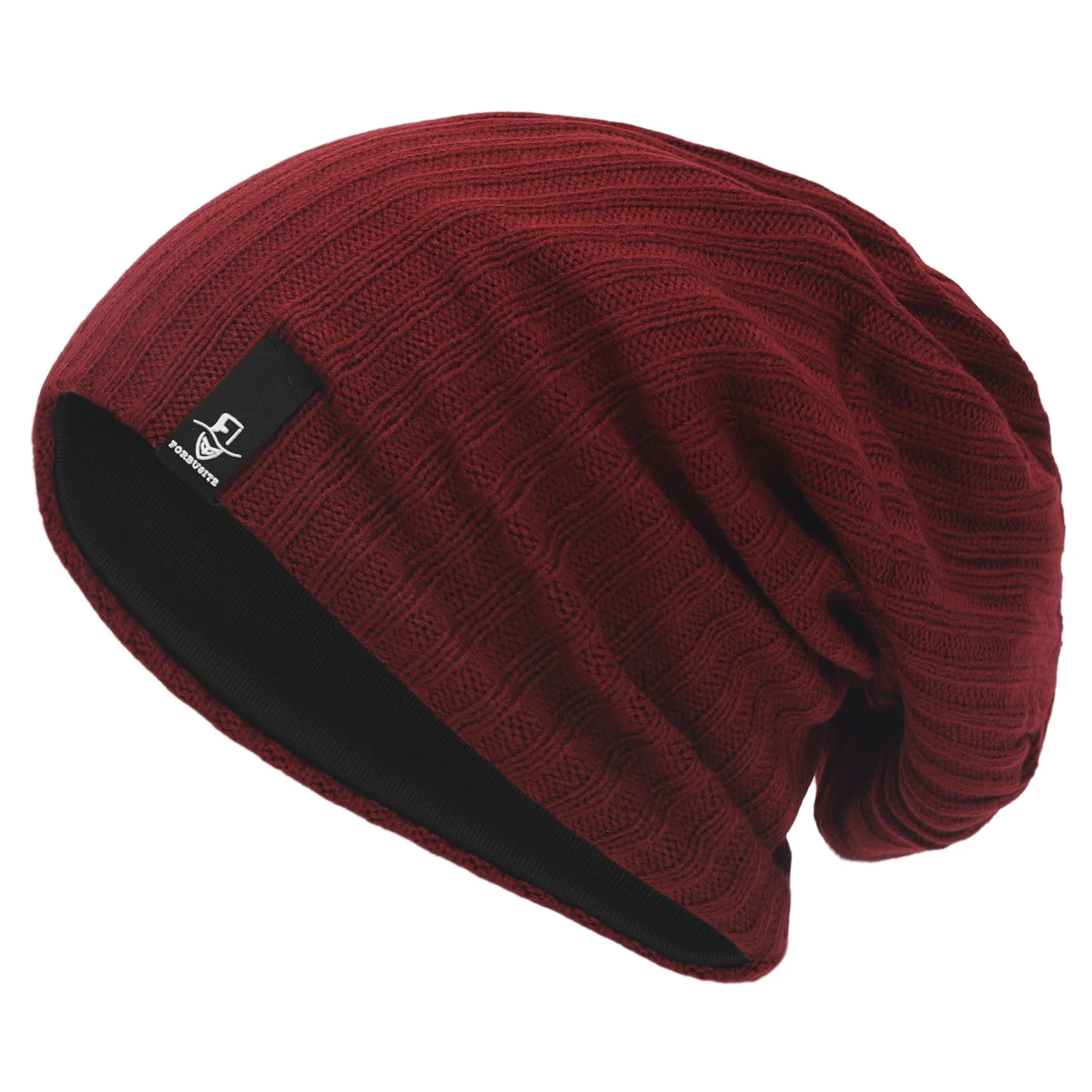 Unisex Red Beanie Skull Cap with Drawstring Warm Winter Hats  display picture 1