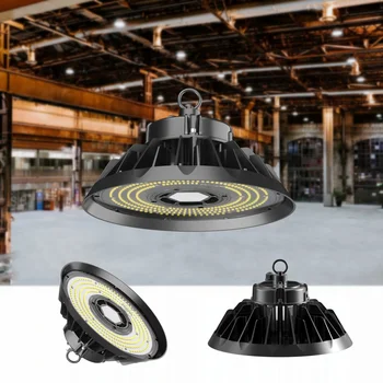 Industrial LED UFO High Bay Light 150W 150lm/W 80Ra IP65 Waterproof Factory Workshop Warehouse High Bay Lights