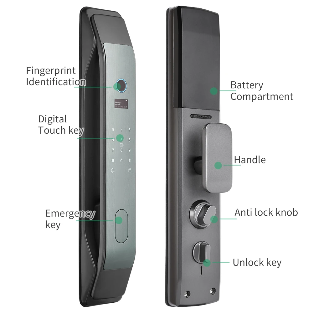 Tuya Intelligent Lock WiFi App Remote Unlock Automatic Fingerprint Password Key Card Lock Smart Home Door Lock