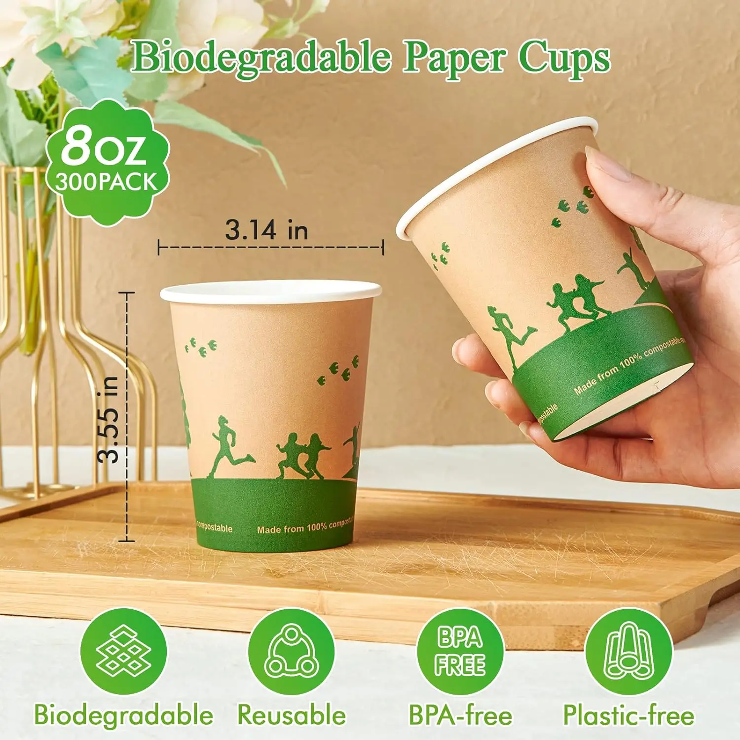 Custom Printed Paper Cup Plastic Free Paper Cup Dessert Paper Cup ...