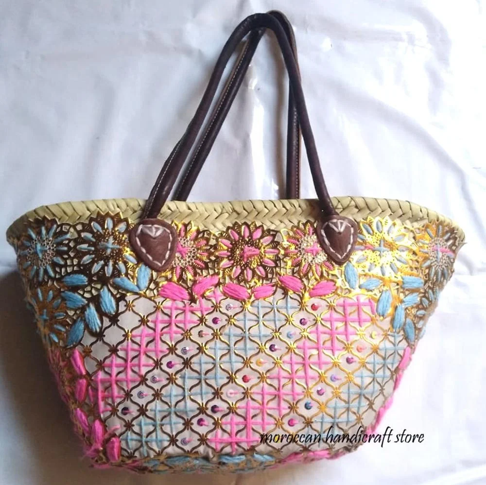 Women's Braided Straw Basket Bag