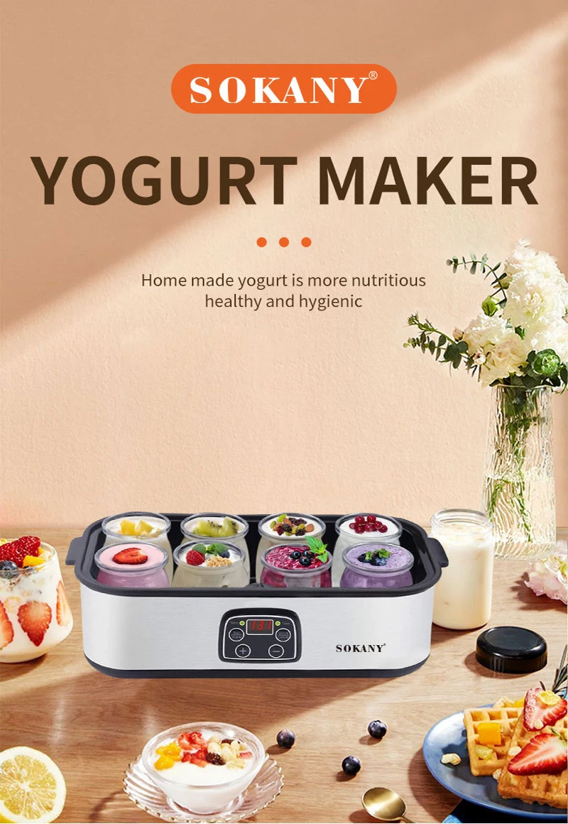 Sokany Bpa Free Greek Yogurt Maker Temperature Control Cream Sauce Ice