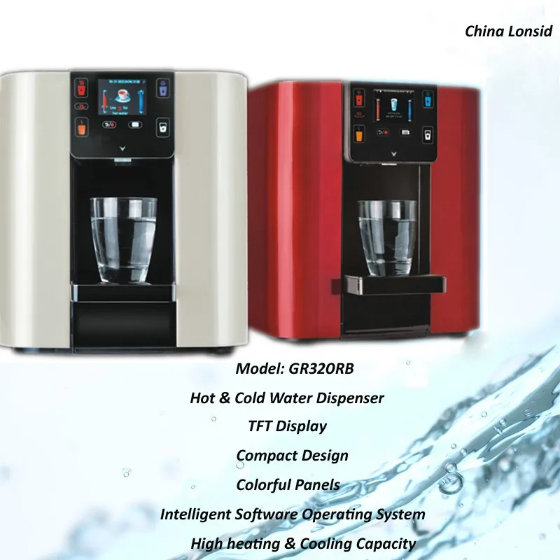 Electronic Smart Touch Screen  Hot Cold and Warm Water Dispenser Pump Mini Water bar with Alkaline Water Filter