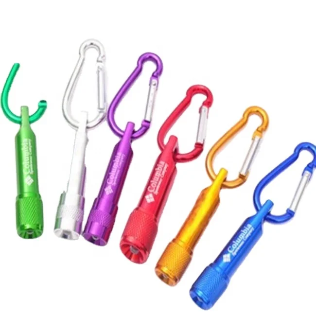 Индивидуальный рекламный Алюминиевый Карабин Мини светодиодный фонарик
