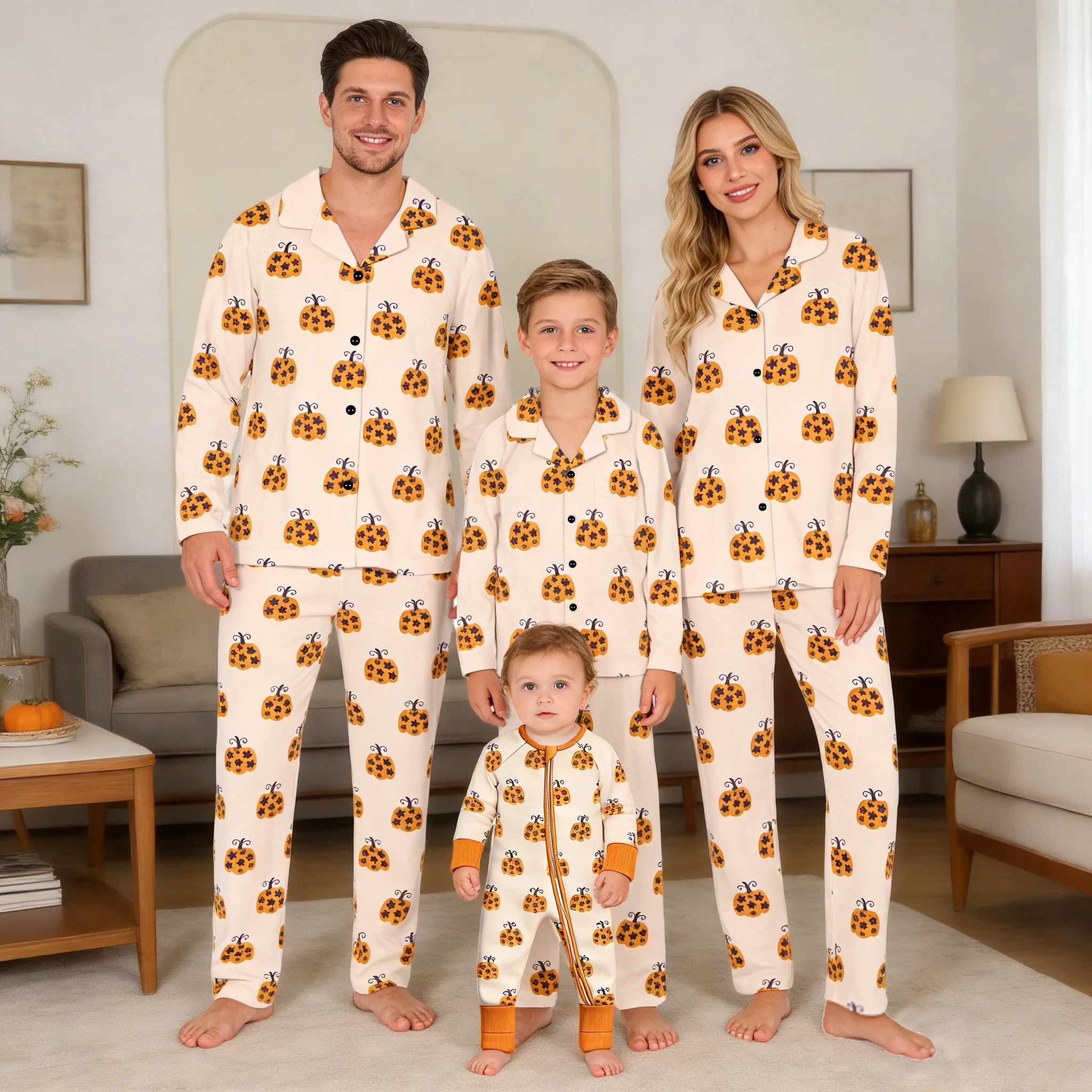 Bamboo Fiber Cloths Bamboo Pajamas Long Sleeve Kids Pajama Baby Rompers Men Women Sleepwear Family Matching Loungewear