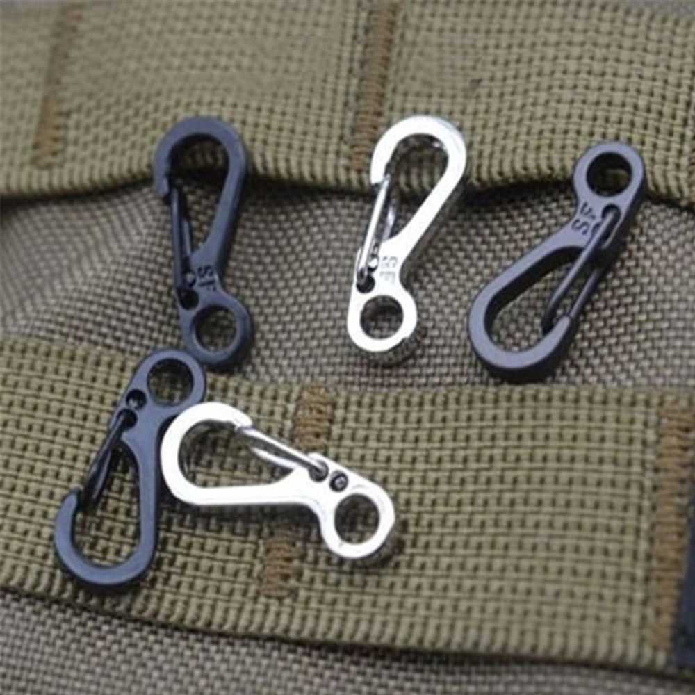 10 Mini Moschettoni A Scatto Per Chiavi, EDC, Sopravvivenza - Gancio In