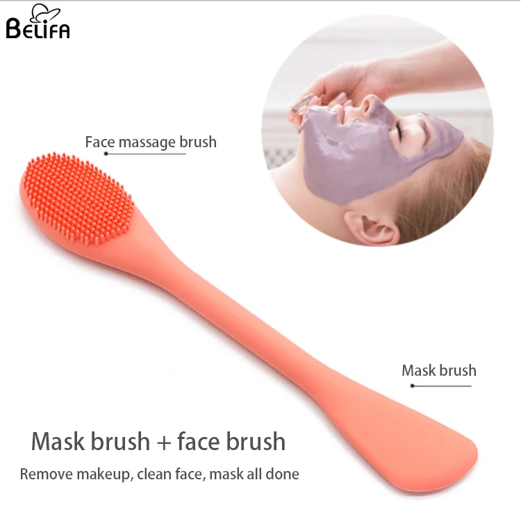 Double Ended Diy Face Skincare Mud Mask Stirrer Cleansing Brush