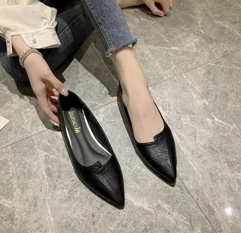 Popular New Fashion Latest Woman Casual Flat Shoe Spring Flat Pointed ...