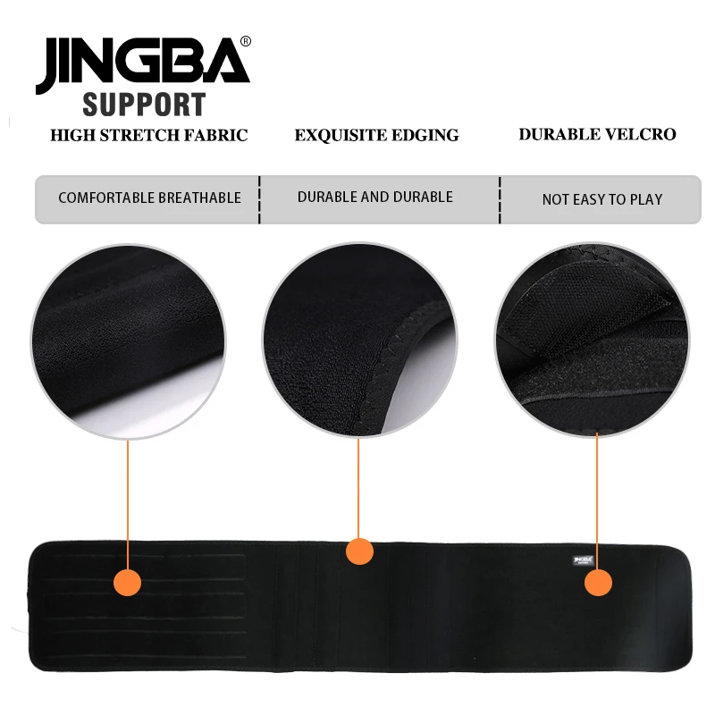 JINGBA Wholesale Neoprene Multicolor Waist Support Sweat Waist Trainer Belt for Cycling Hiking Jogging Weightlifting
